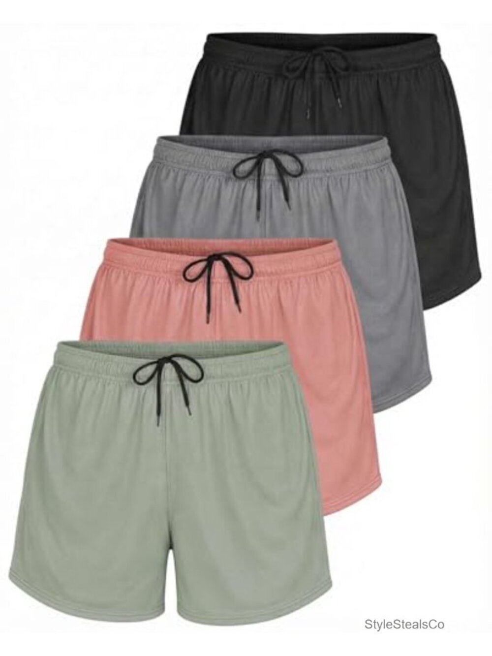 4 Pack Women's Mesh Shorts Athletic Running Workout Gym Pockets